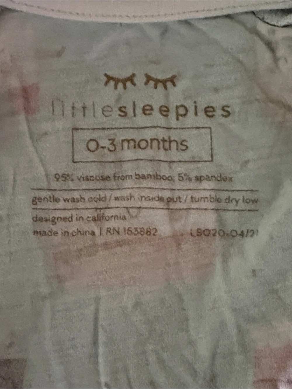 Little Sleepies months bamboo